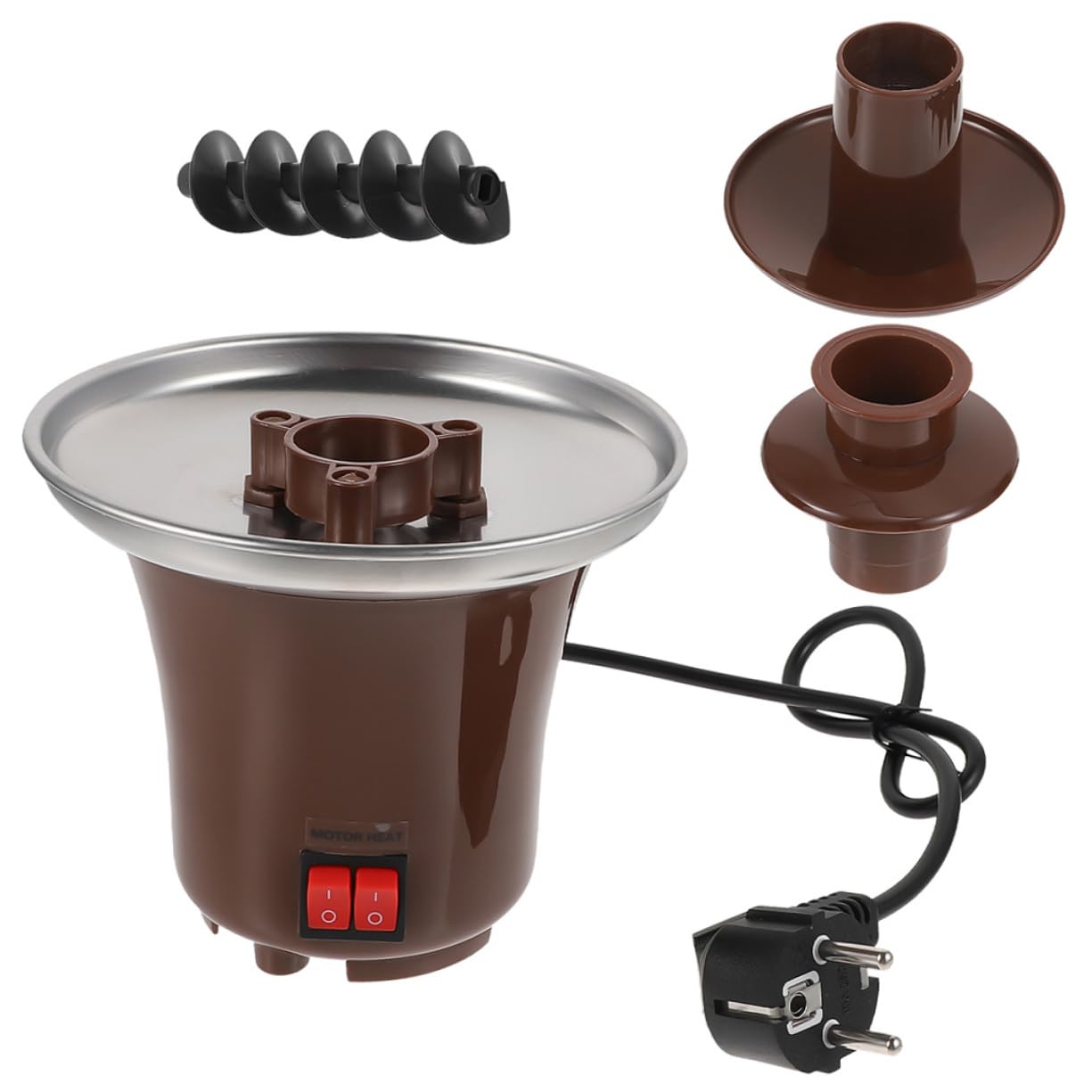 ABOOFAN Three Chocolate Fondue Fountain Machine and Chocolate Maker for Parties Weddings and Gatherings Easy to Clean for Dipping