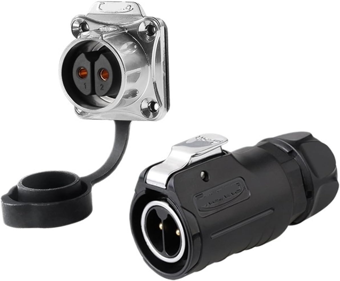 Industrial aviation 2 core with fence equipment male and female connector(Male plug)