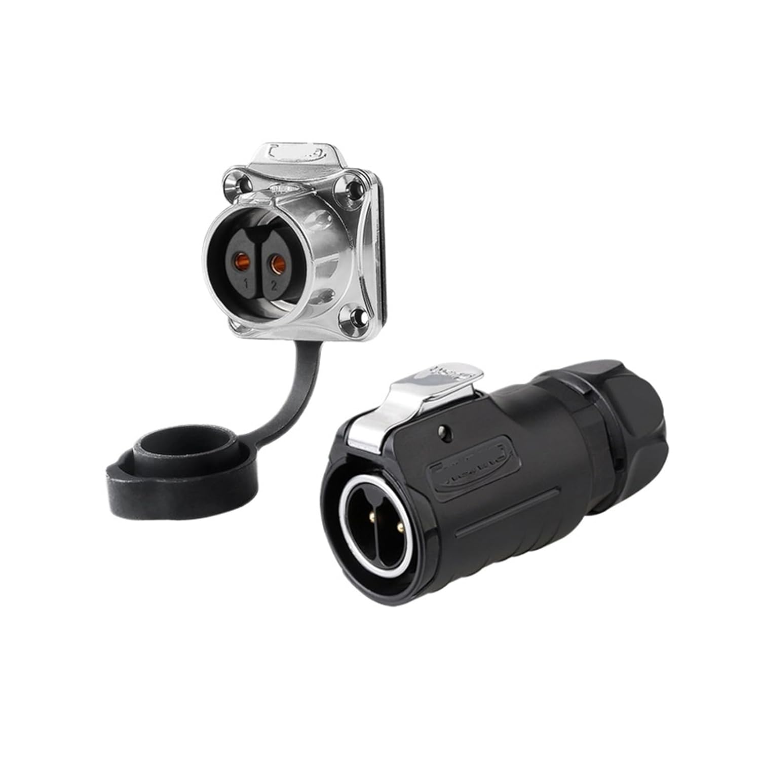 Industrial Aviation Plug 2 core with Fence Equipment Male and Female Connector(Four Hole Formal wear)