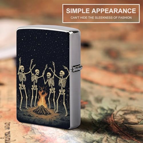 Funda metálica Dancing Skeletons para encendedores estándar miniatura 6