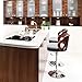 Homall Bar Stool Walnut Bentwood Adjustable Height Leather Modern Barstools with Back Vinyl Seat Extremely Comfy Bar Stool (Black)