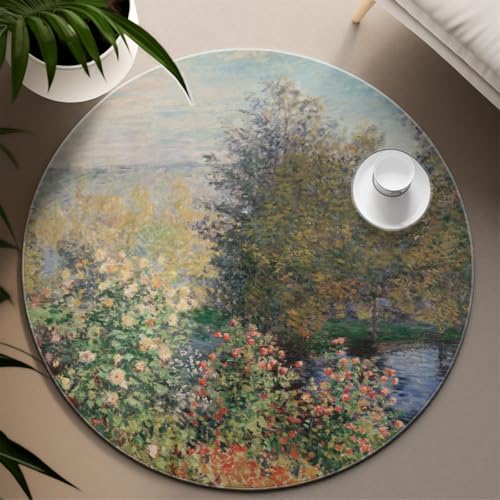 Tapete Redondo Estilo Claude Monet 3' Lavable Antideslizante miniatura 6