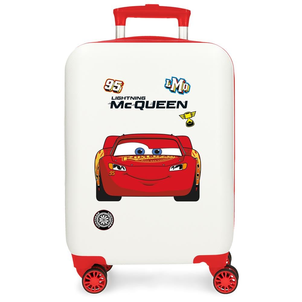 Disney Joumma Cars McQueen Red Cabin Suitcase White 33x50x20 cm Rigid 2.35 kgs Side Combination Lock ABS 2.35 kgs 33L Hand Luggage