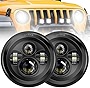GORWARE Jeep Wrangler Headlights, 7 Inch Jeep LED Headlights, DOT Approved with High/Low Beam Compatible with Jeep Wrangler JK JKU TJ LJ CJ, Hummer H1/H2, Land Rover 90/110, 2 Years Warranty