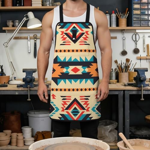 Delantal nativo americano con bolsillos ajustables miniatura 4