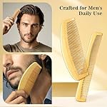 SALONSILK 5PCS Wooden Hair Comb Set, Bamboo Wide Tooth Fine Tooth Combs for Women and Men, Natural Wood Beard Styling Curly Detangling Set for Thick & Thin Hair - Image 5