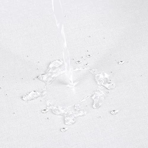 LinTimes Flax Linen Like 240GSM Heavy Weight Fabric Shower Curtain for Bathroom with Hooks Hotel Luxury Washable, White, 180x200 cm - Image 4