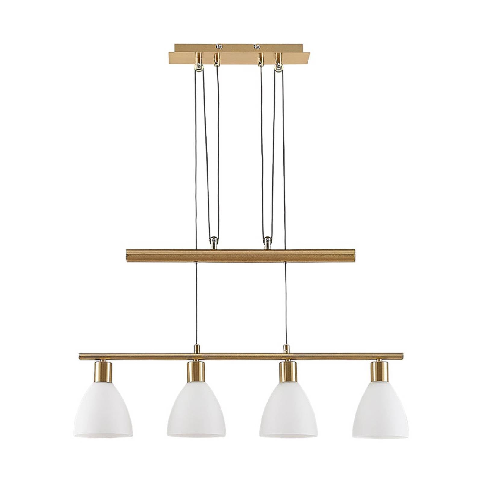 Lindby Ceiling Light Simeon dimmable (Modern) in Gold Made of Glass for e.g. Living Room & Dining (4 Light Sources, E14) from Pendant Lighting lamp Hanging Ceiling