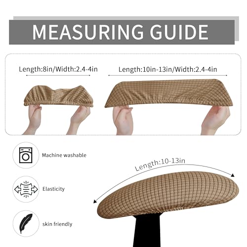 Image of FORCHEER Office Chair Armrest Covers Stretchable Water Resistant Spandex Stretch Jacquard Elastic Band Computer Office Chair Arm Pad Covers Chair Slipcover for Desk Chairs Arm 2P-Camel