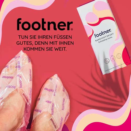 Footner Fußmaske - Fußpeelingsocken Maske für raue Haut - Hornhaut Socken für glatte und weiche Füße - Entfernung von rauer Haut in einer einzigen 60-minütigen Anwendung - Für babyweiche Füße