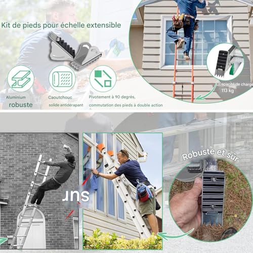 Pieds rembourrés en caoutchouc pour échelles : éliminez les risques de glisse - 6