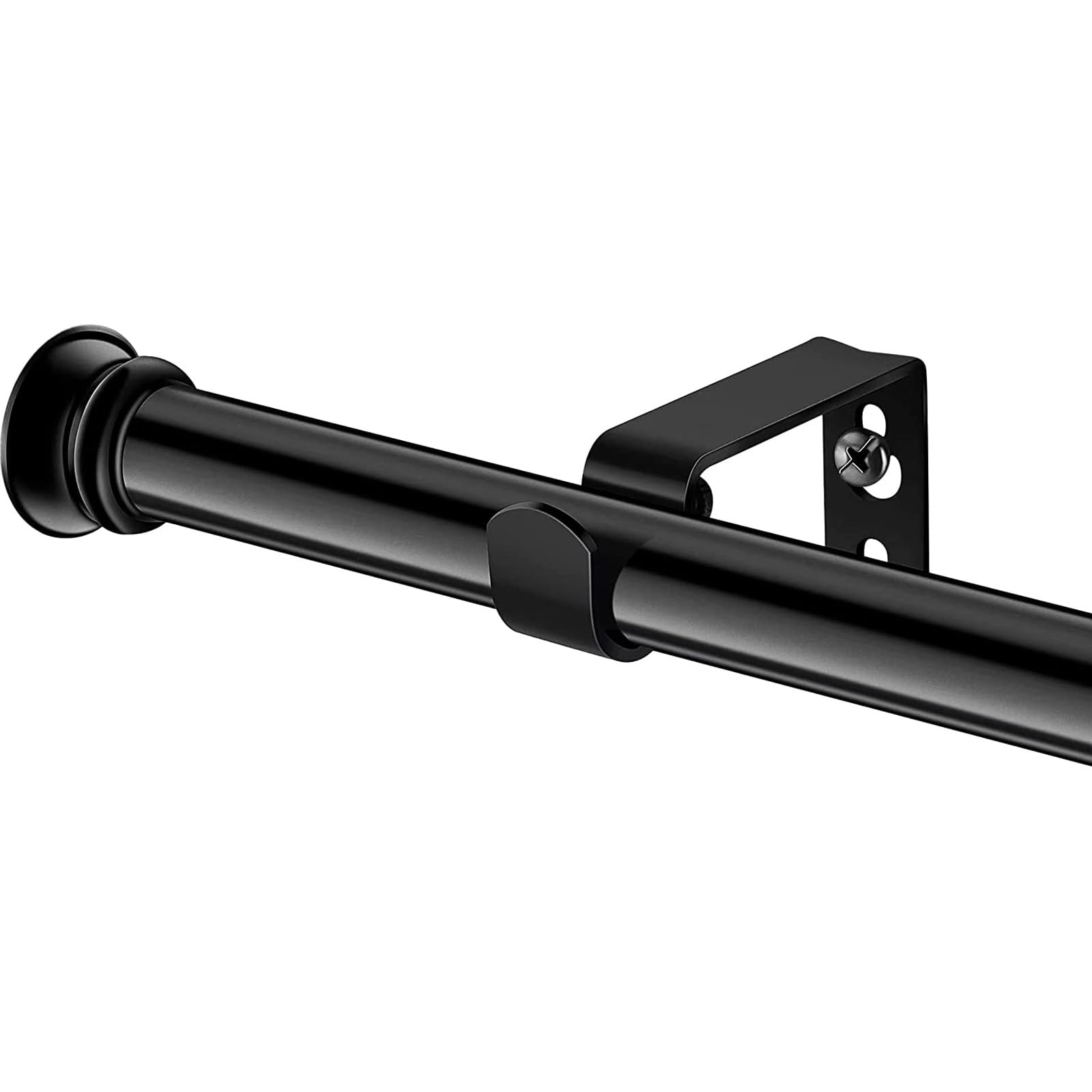 Photo 1 of Small Curtain Rods for Windows 30" to 60" 5/8 Inch Standard Decorative Black Curtain Rod with Brackets Easy to Install for Bedroom Living room Kitchen