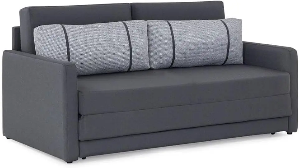 Sofá-cama 3 Lugares Queen Herval Aurora, Linho Grafite Fechado, 176 cm