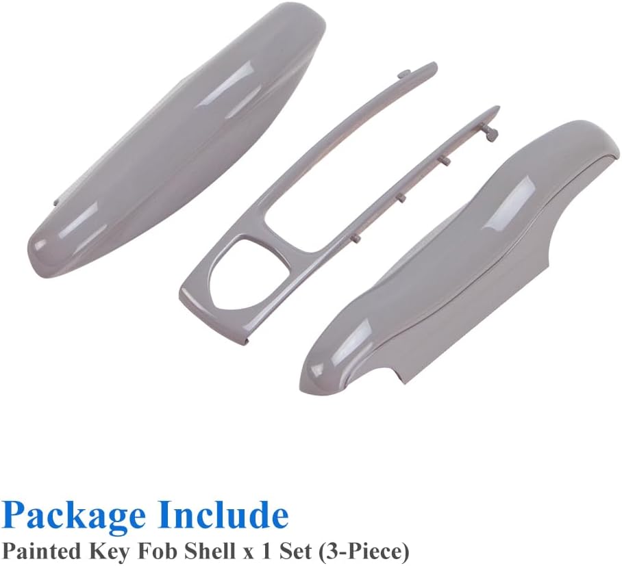 Chalk Key Fob Cover Compatible with Porsche Key Shell, 3-Piece Painted ABS Replacement Key Case (MK2)