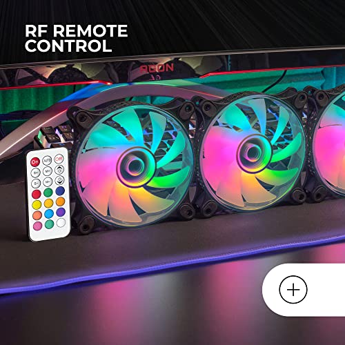 Mars Gaming MF-3DKIT, Kit 3 Ventiladores ARGB 360° 12cm, Espejo Infinito 3D, Sistema Anti-vibraciones, Controlador ARGB, Mando a Distancia RF, Compatibilidad Total, Negro - imagen 5