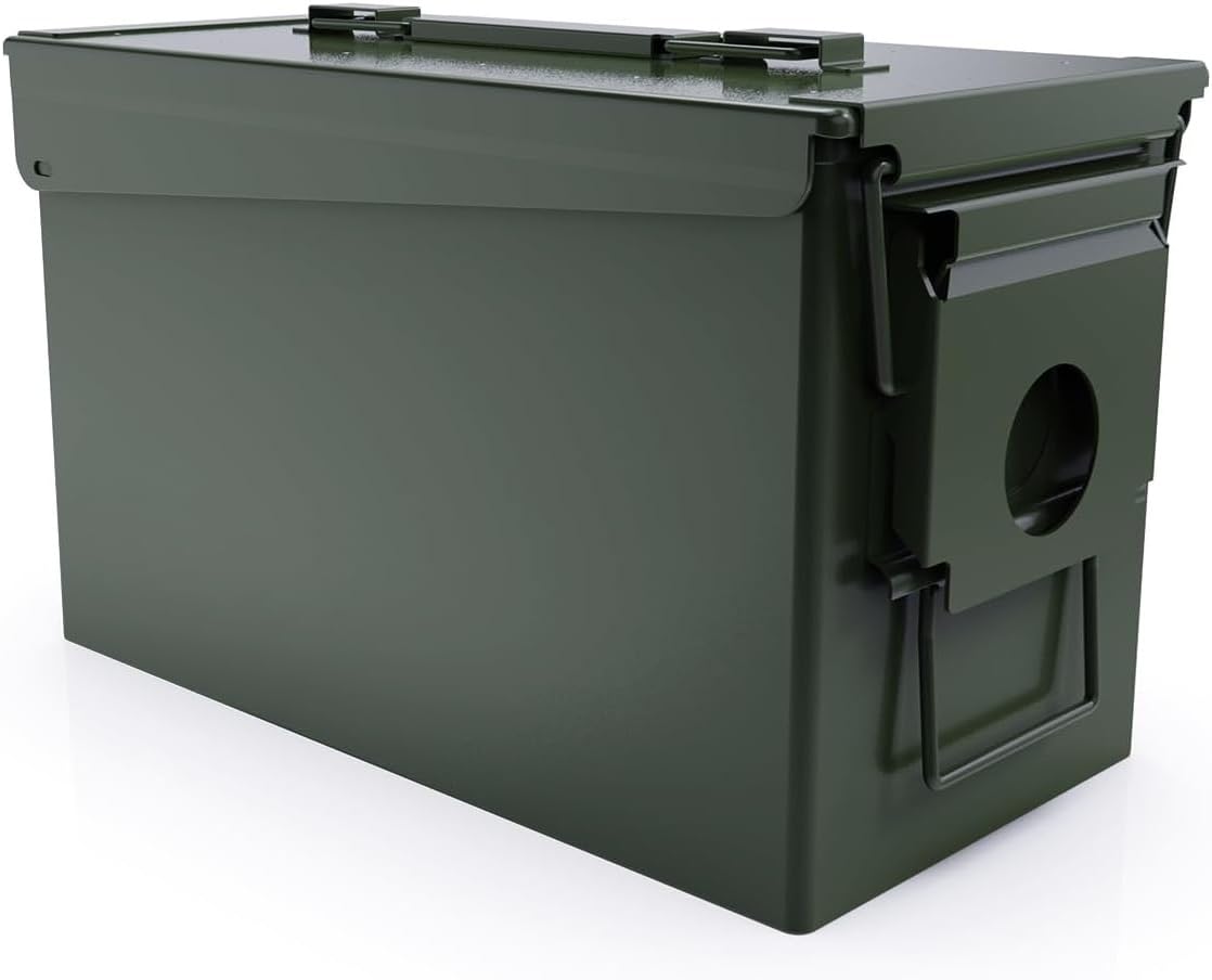 Waterproof Ammo Cans Metal - Army Green Ammo Box Steel - for