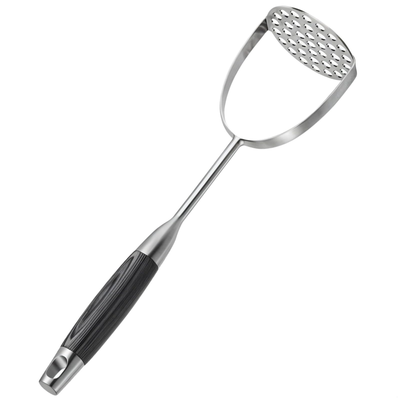 304 Stainless Steel Potato Masher, Manual Press for Pumpkins, Sweet Potatoes & Baby Food, Sturdy One-Piece Construction with Hanging Handle,