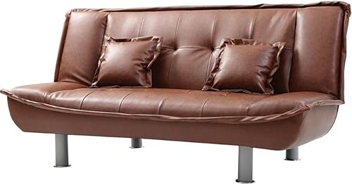 Glory Furniture Sofá cama de piel sintética Lionel en color marrón