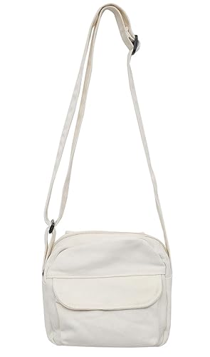 Collsants Small Crossbody Bag Cute Purse Mini Canvas Crossbody Purse Phone bag - White