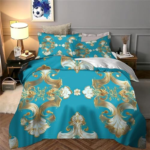 Parure de lit king en microfibre ultra douce imprimée 3D florale vintage
