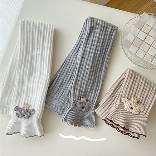 Girls Cute Little Bears Print Leggings Kids Girl Thick Fleece Lined Pants Winter Warm Full Length Tights Pants3