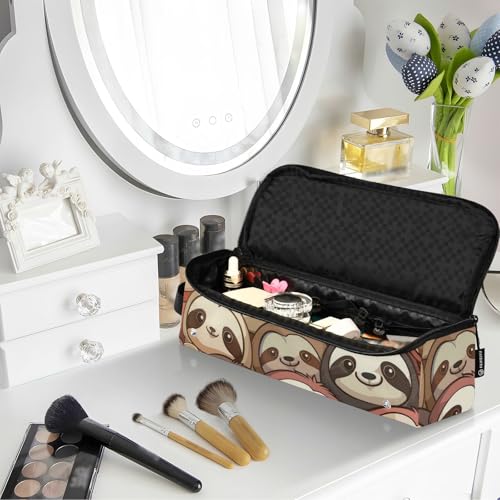 Organizador para herramientas de peinado, con patrón continuo de lindos animales perezosos, portátil con tapete resistente al calor para plancha alisadora, rizador y otras herramientas de peinado miniatura 7