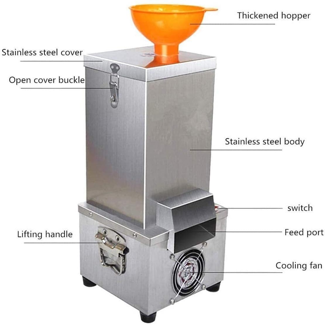 UMJIGF 200W Electric Garlic Peeler, Commercial Garlic Peeling Machine with Detachable Feed Inlet, Stainless Steel Garlic Peeler Separator for Restaurant Kitchen Tool,