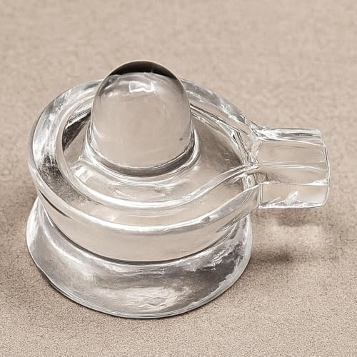 Image of Certified Original Sphatik Shivling for Puja & Meditation (90-100g) | AAA Grade Clear Quartz Crystal Lingam Idol with Ganga Jal & Chandan | Sawan Shravan Jalabhishek Puja | Maha Shivratri Gift