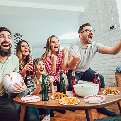 200 Pcs Baseball Paper Plates 9'' And 7'' Disposable Baseball Party Plates Baseball Serving Trays Baseball Snack Platter For Baseball Game Day Theme Birthday Decorations Supplies Family Dinner #TOP2