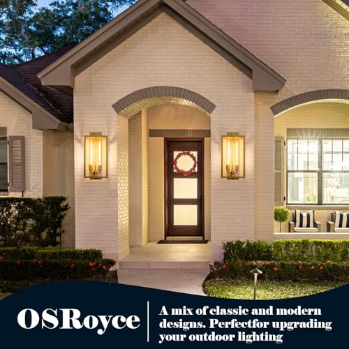 Image of Large Outdoor Wall Sconce, 21 inch Gold Wall Mount Lamp, Outside Lights Front Porch Light, Waterproof Modern Porch Lighting Exterior Lamp for Front Door, Entryway (Bulbs Included)