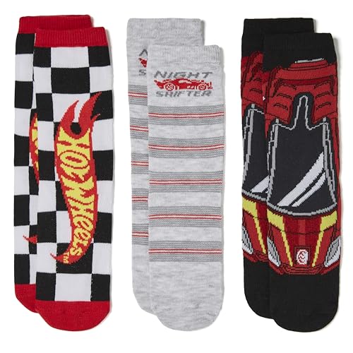 Hot Wheels Boys Race Car 3 Pack Crew Socks