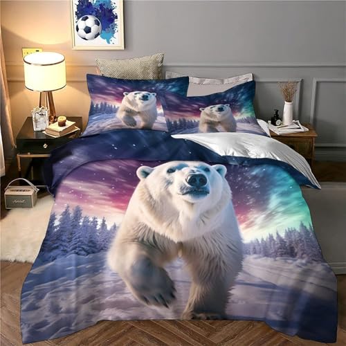 Housse de couette ours polaire parure de lit imprimé 3D 200x200