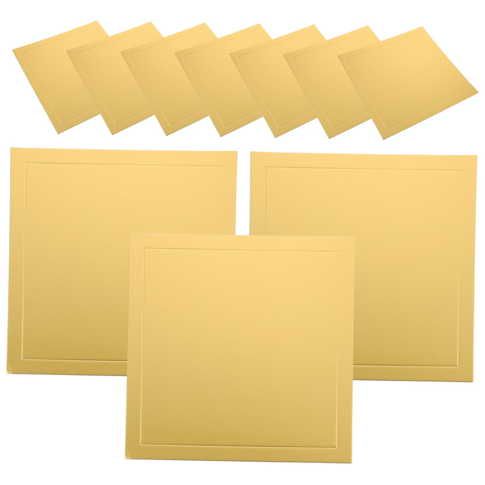 SOLUSTRE 5pcs Cake Mat Cake Square Bases Cake Boards Baking Cardboard Dessert Board Cardboard Squares Square Party Cake Tray Cake Base Boards Cake Decorating Boards Large Golden Paper