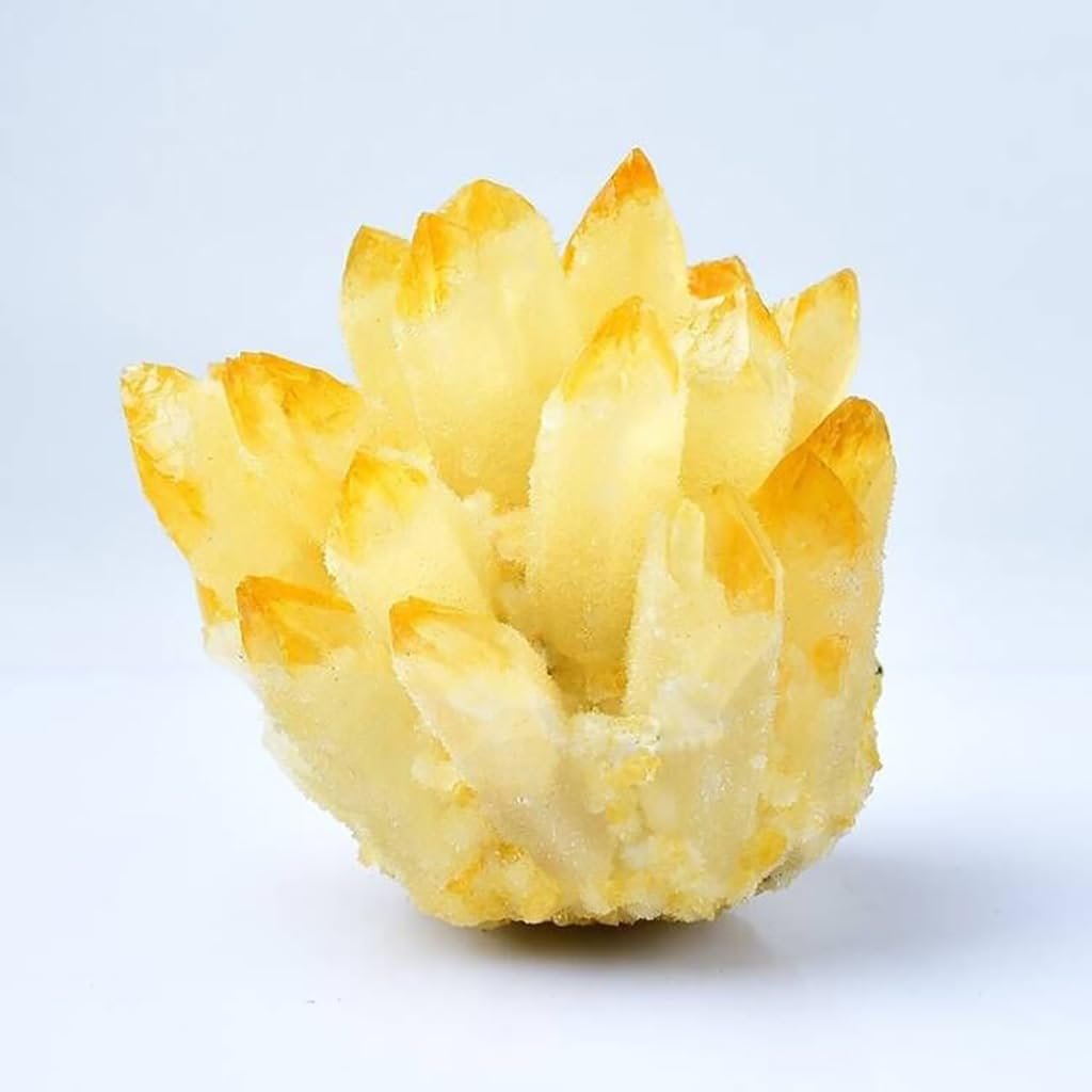 Mirage D'acide Citrique Naturel échantillon De Cluster Cristallin, Enery Healing Décoration Rare Jaune Naturel Cristal Transparent Quartz - Grappes D'acide Citrique (500g)