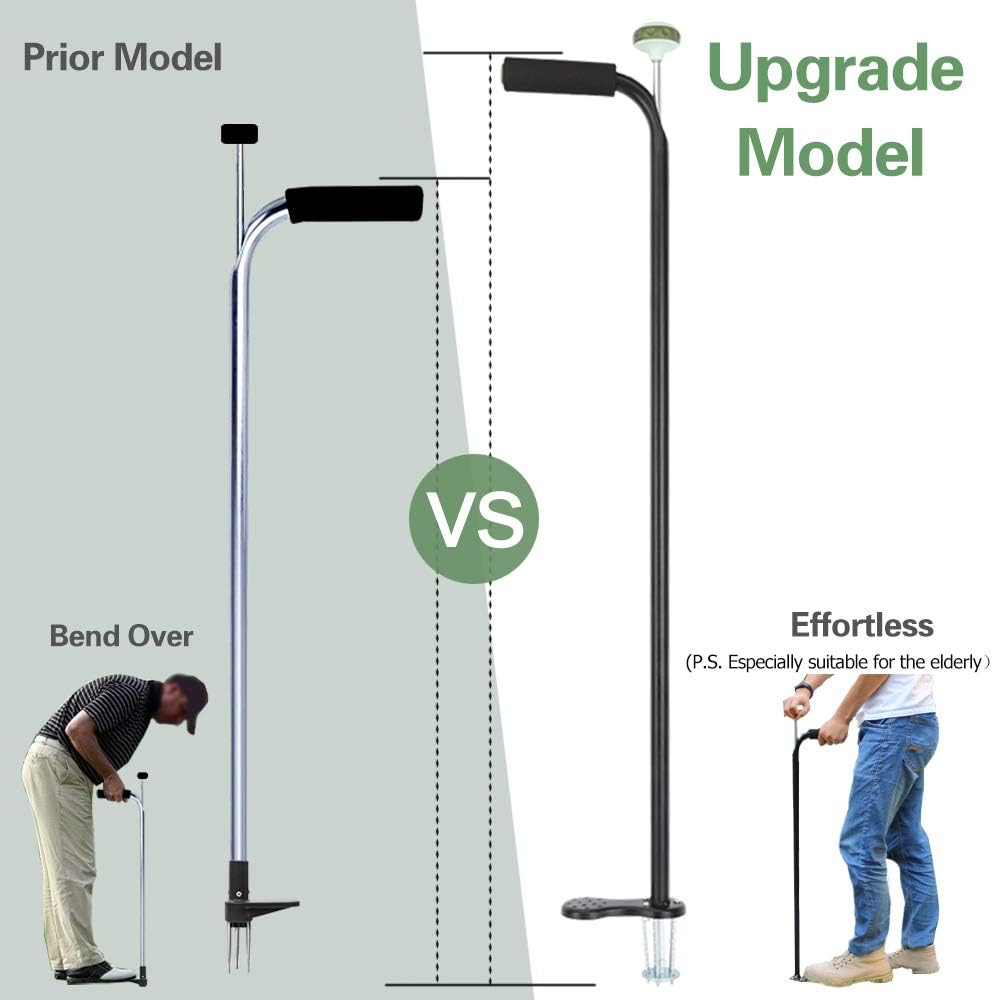 Solution4Patio Homes Garden Upgrade Stand-Up Weeder 37" Long Handle No Bend Ergonomic Weed Puller Root Removal Tool