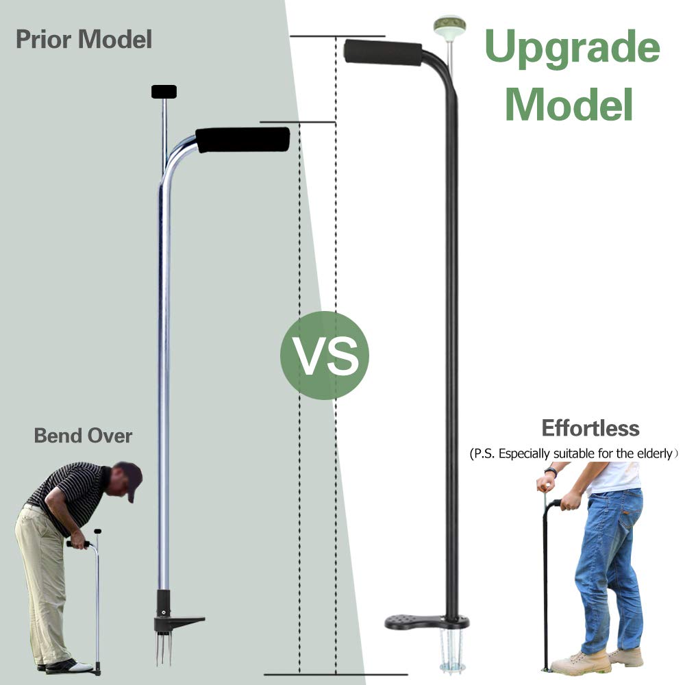 Solution4Patio Homes Garden Upgrade Stand-Up Weeder 37" Long Handle No Bend Ergonomic Weed Puller Root Removal Tool