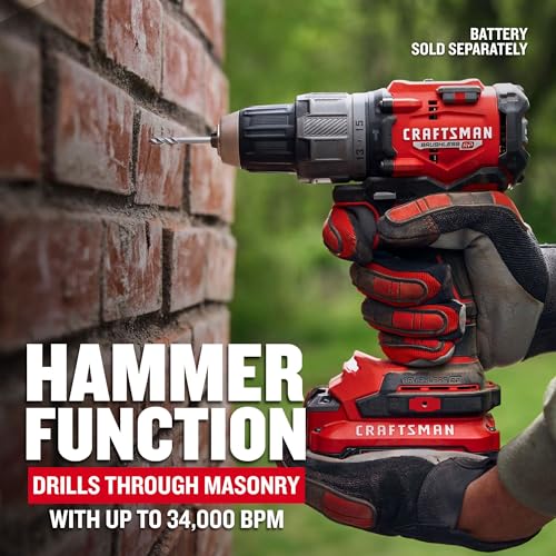 Image of CRAFTSMAN V20 1 /2 Inch Cordless Hammer Drill, Bare Tool Only (CMCD726B)