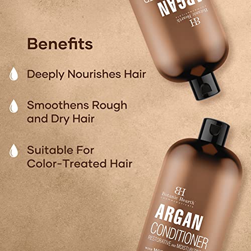 Botanic Hearth Argan Conditioner | For All Hair Types | Hydrating & Volumizing Formula | With Moroccan Argan Oil, Jojoba Oil, Rosemary Oil |Sulphate & Paraben Free, Color Safe | 16 Fl Oz #TOP2