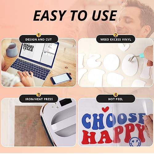 Image of HTVRONT Puff Vinyl Heat Transfer - 10 inch x 6ft Red Puff HTV Vinyl for T Shirts, 3D Puff Heat Transfer Vinyl Compatible with Cricut Cutting Machine - Easy to Cut & Weed & Transfer (Red)