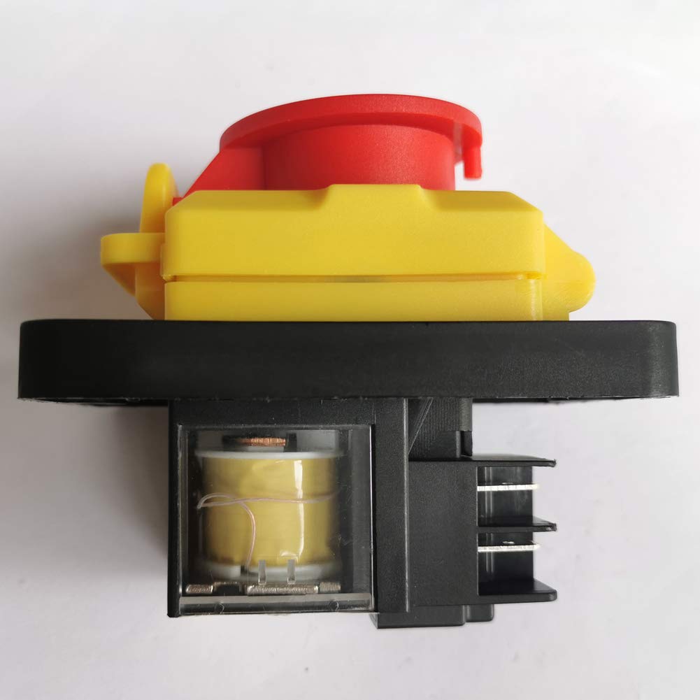 KEDU KJD12 250V 16(12) A 4 Broches Interrupteur électromagnétique industriel étanches ON OFF Interrupteurs à Bouton-poussoir d'arrêt d'urgence pour Équipement de Machine-outil de Travail du Bois