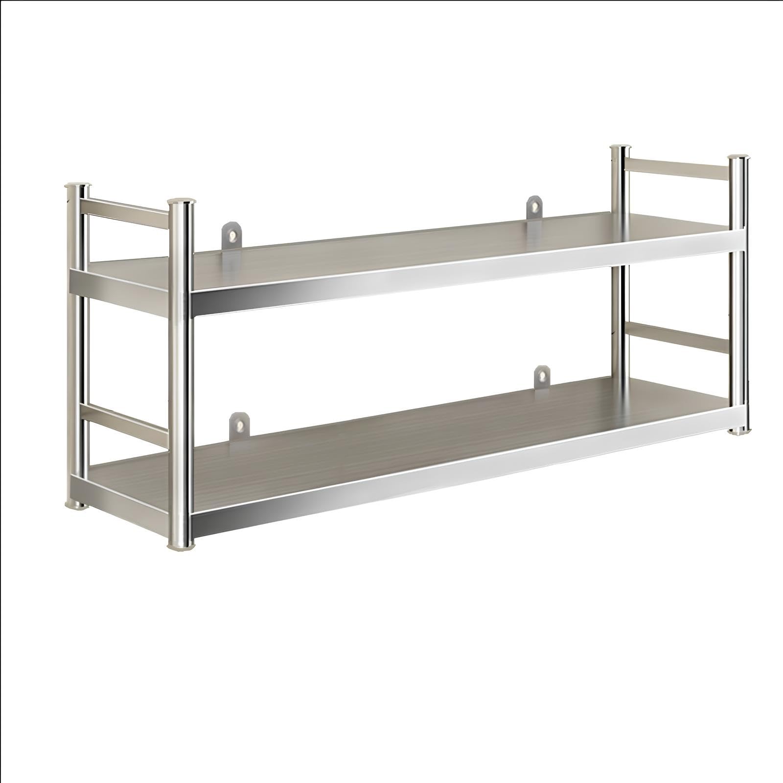 Scaffali galleggianti resistenti in acciaio inox, moderni organizer da parete per cucina, bagno, camera da letto, libri e spezie