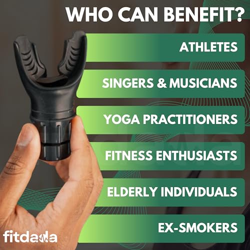 Image of FitDaDa Lungs Exercise Equipment - Breathing Trainer,Breathing Exercise Machine,and Lung Exercise Device for Enhanced Respiratory Health,Lung Strengthening,Sports Performance & Wellness|Easy to Clean