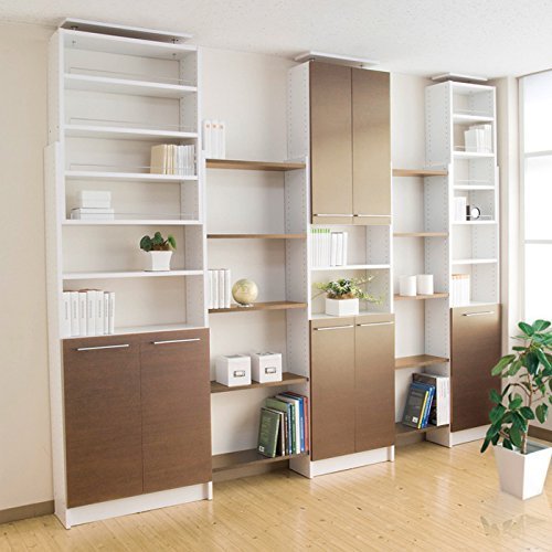 チロ】天井つっぱり本棚 PROVAⅡ 75cm幅 ブラウン チロ】天井つっぱり