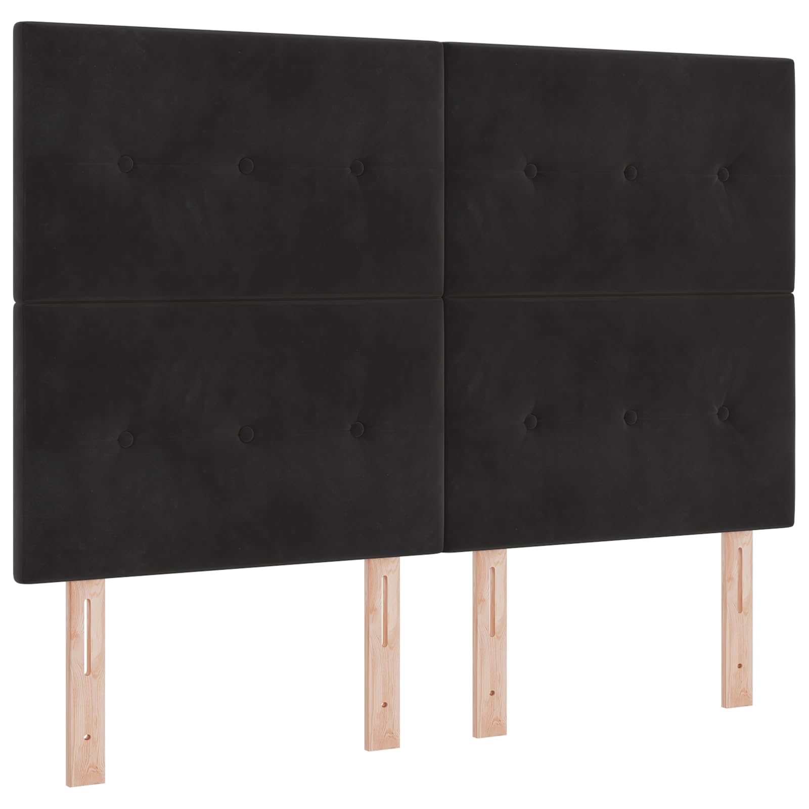 vidaXL Cabecero de Cama Botones capitoné Terciopelo Negro 160 cm