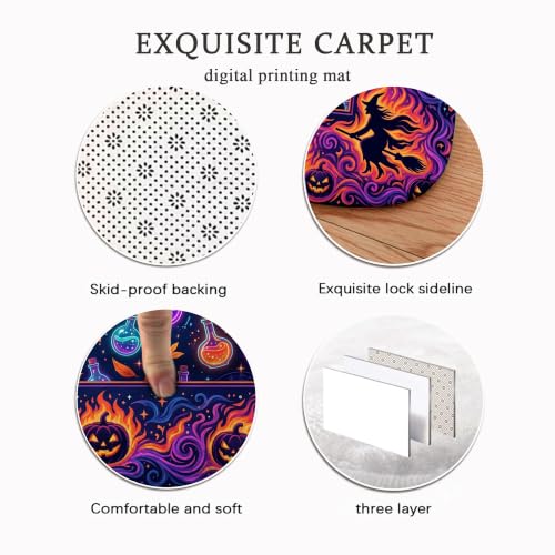 Alfombra de bruja rectangular 4x6 pies para salon y dormitorio 8
