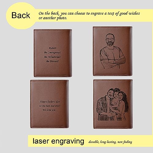 Personalized Engraved Wallet, Custom Photo Leather Wallets for Men, Birthdays Day Gift Ideas, Unique Gift for Husband on Anniversary, Perfect for Boyfriend, Fiancé,Dad,Son,Groomsmen,Father's Day4