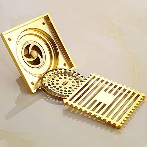 Bonde de sol en laiton 10 cm avec récupérateur amovible anti-odeur