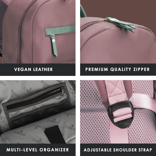 Image of THE CLOWNFISH Women's Laptop Backpack | Vegan Leather Laptop Bag for Office, College, Travel | Fits 15.6 Inch Laptop | Stellar Collection