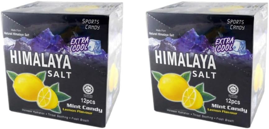 2 Boxes Big Foot Natural Himalaya Salt Mint Candy - Lemon Flavour (Total 24 Pcs)