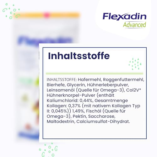 FLEXADIN ADVANCED® Hund | Für die Gelenkgesundheit | undenaturiertes Kollagen Typ II & Boswellia – 60 Gelenkleckerli
